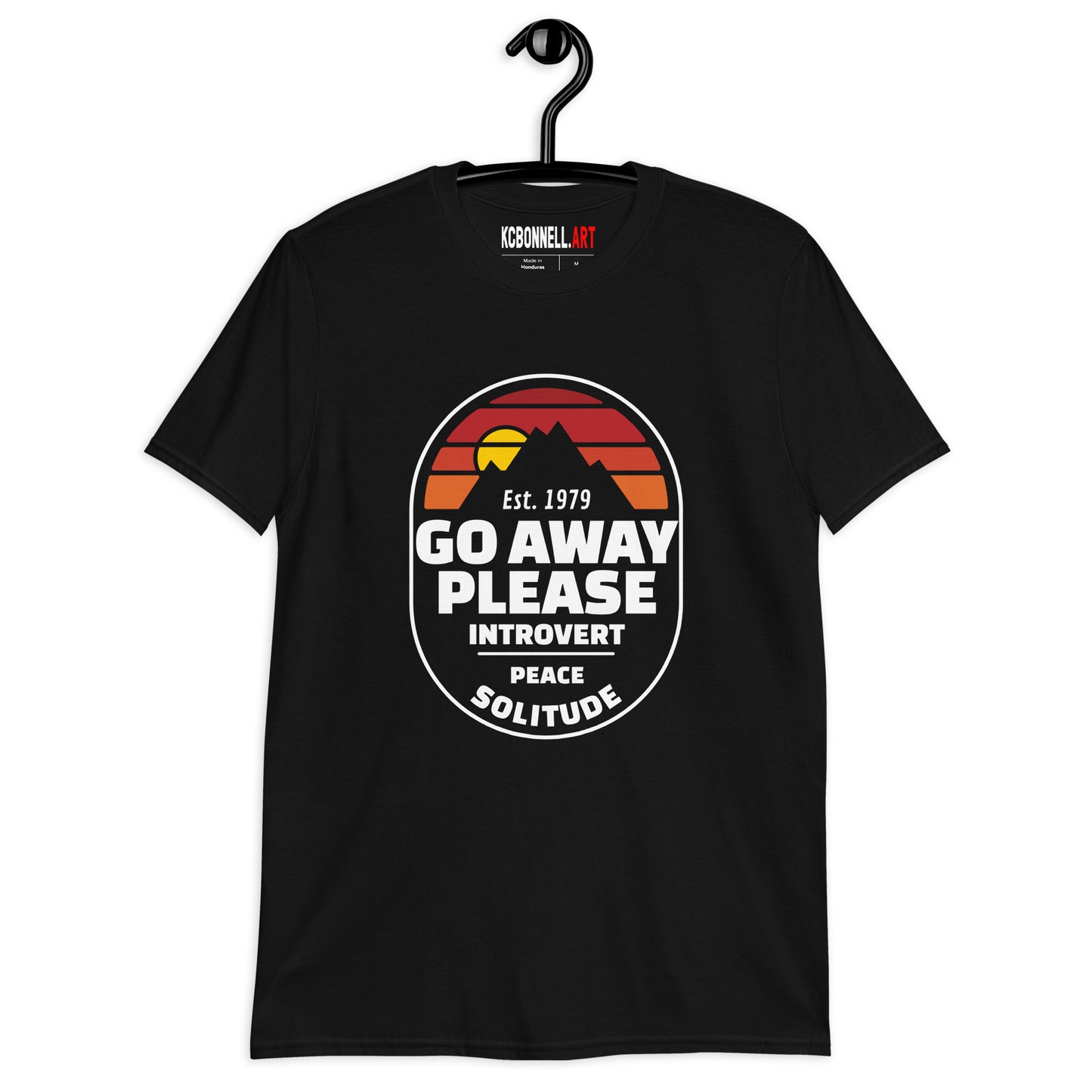 Introvert's Delight: 'GO AWAY PLEASE' Retro Mountain Sunset Tee